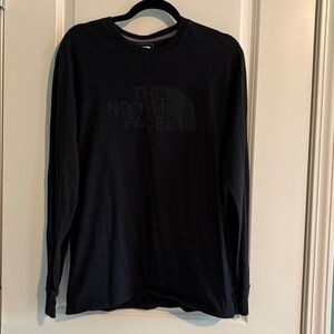 Men’s North Face Logo Long Sleeve Shirt in Black Size Small